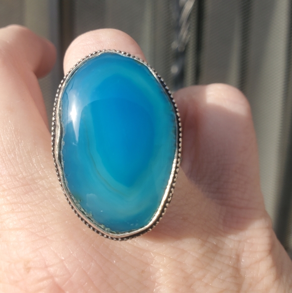 New Solar Agate 925 Silver Statement Ring. - Picture 11 of 16